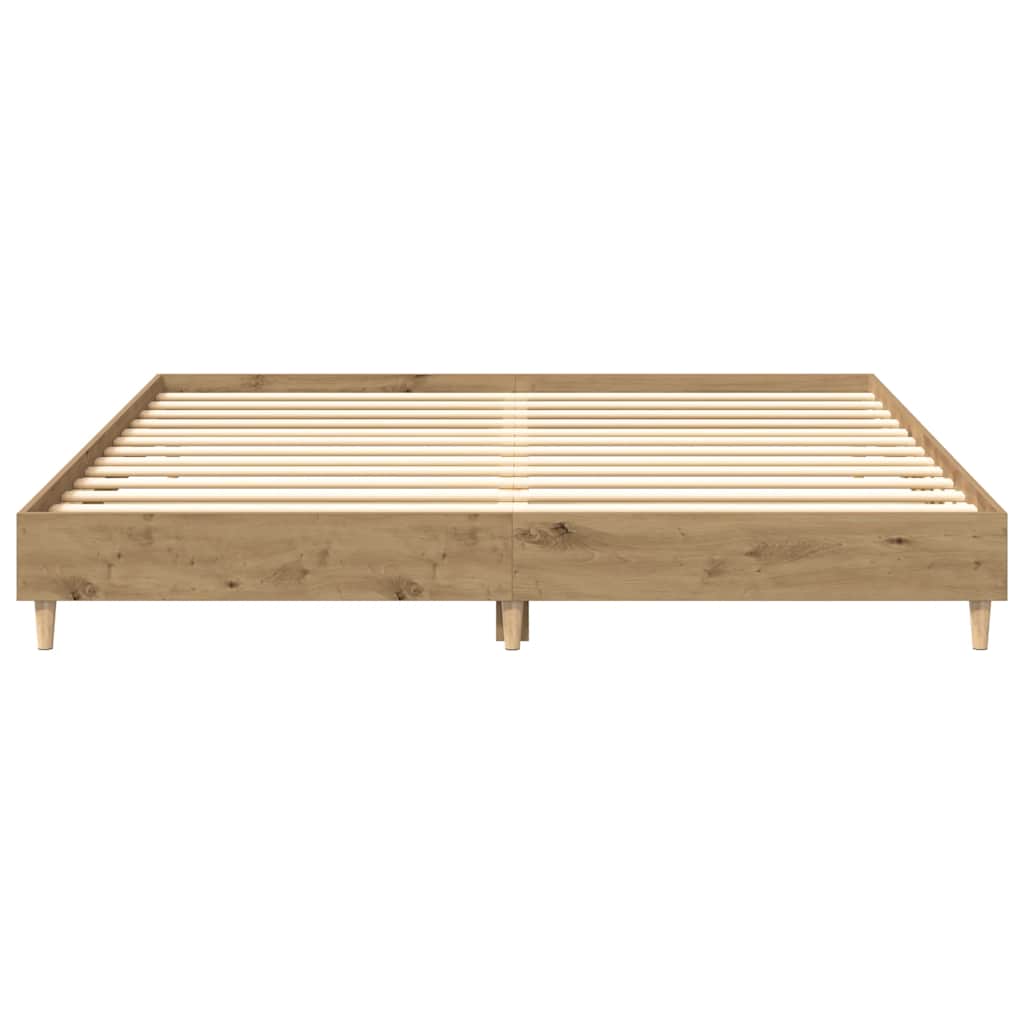Bettgestell ohne Matratze Artisan-Eiche 200x200cm Holzwerkstoff