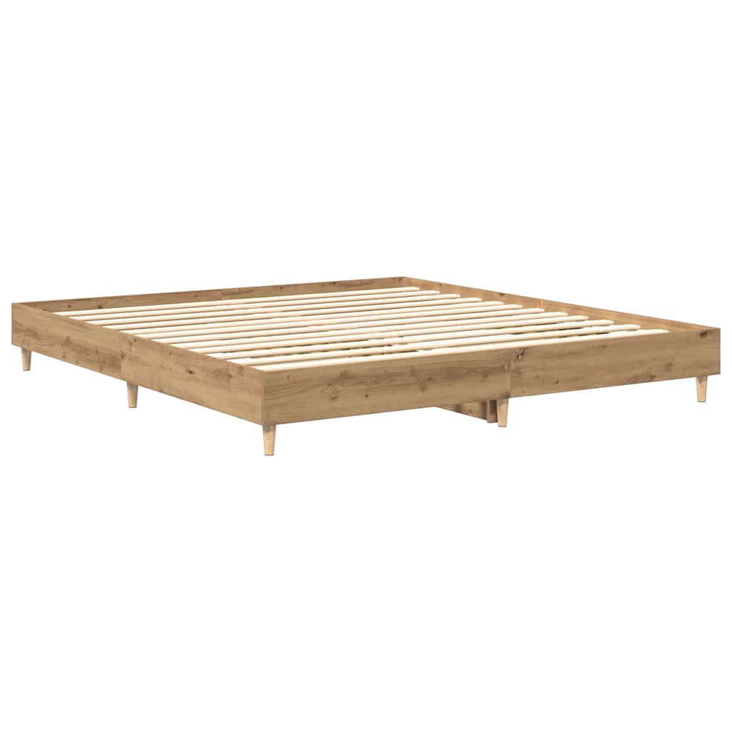 Bettgestell ohne Matratze Artisan-Eiche 200x200cm Holzwerkstoff