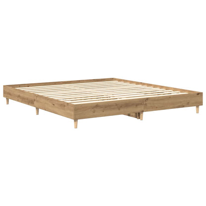 Bettgestell ohne Matratze Artisan-Eiche 200x200cm Holzwerkstoff