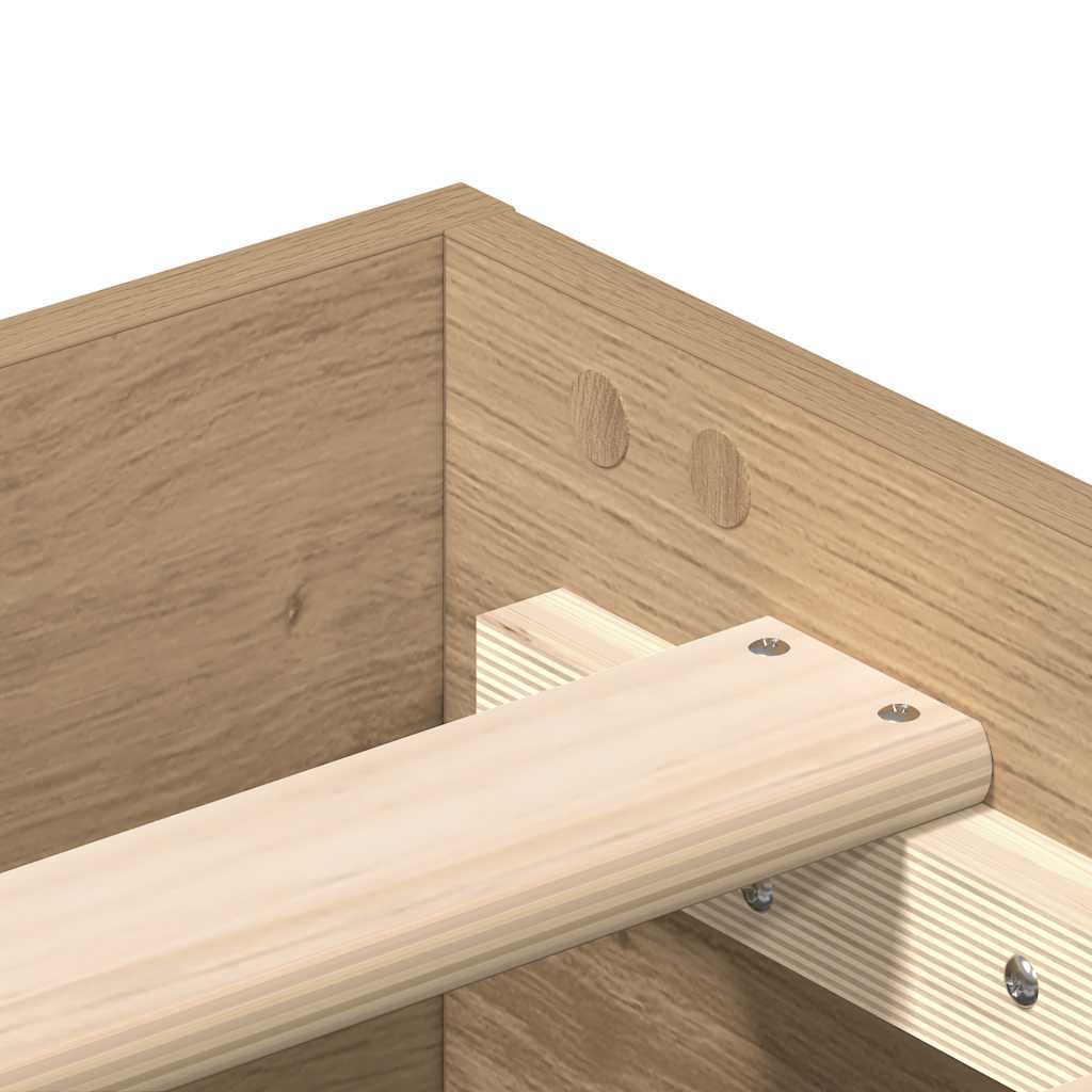 Bettgestell ohne Matratze Artisan-Eiche 200x200cm Holzwerkstoff