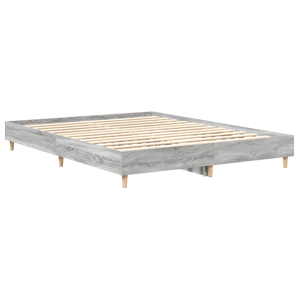 Bettgestell ohne Matratze Grau Sonoma 140x200 cm Holzwerkstoff