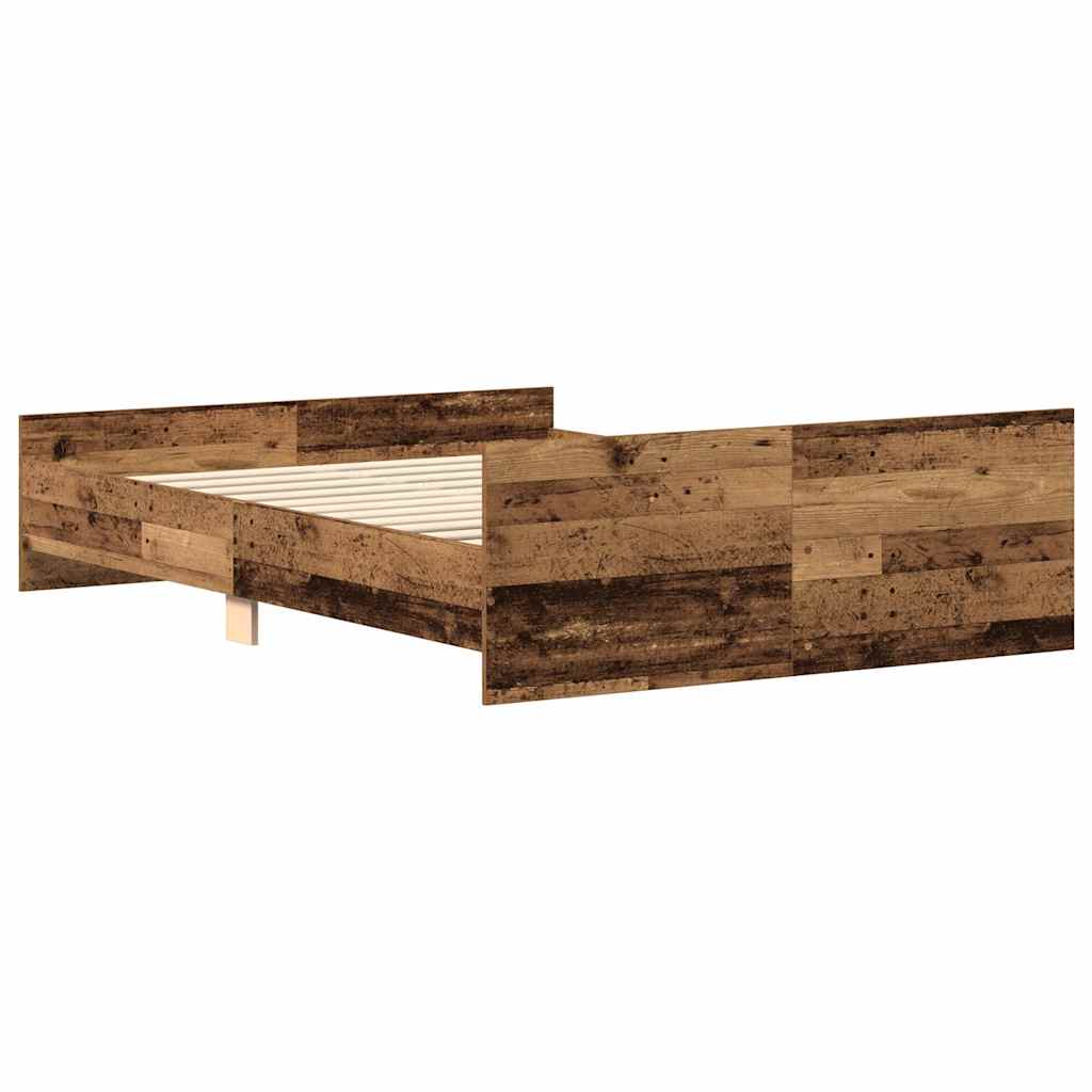 Bettgestell ohne Matratze Altholz-Optik 135x190cm Holzwerkstoff