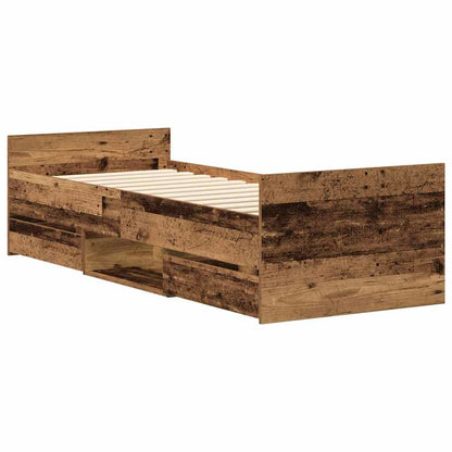 Bettgestell ohne Matratze Altholz-Optik 100x200cm Holzwerkstoff