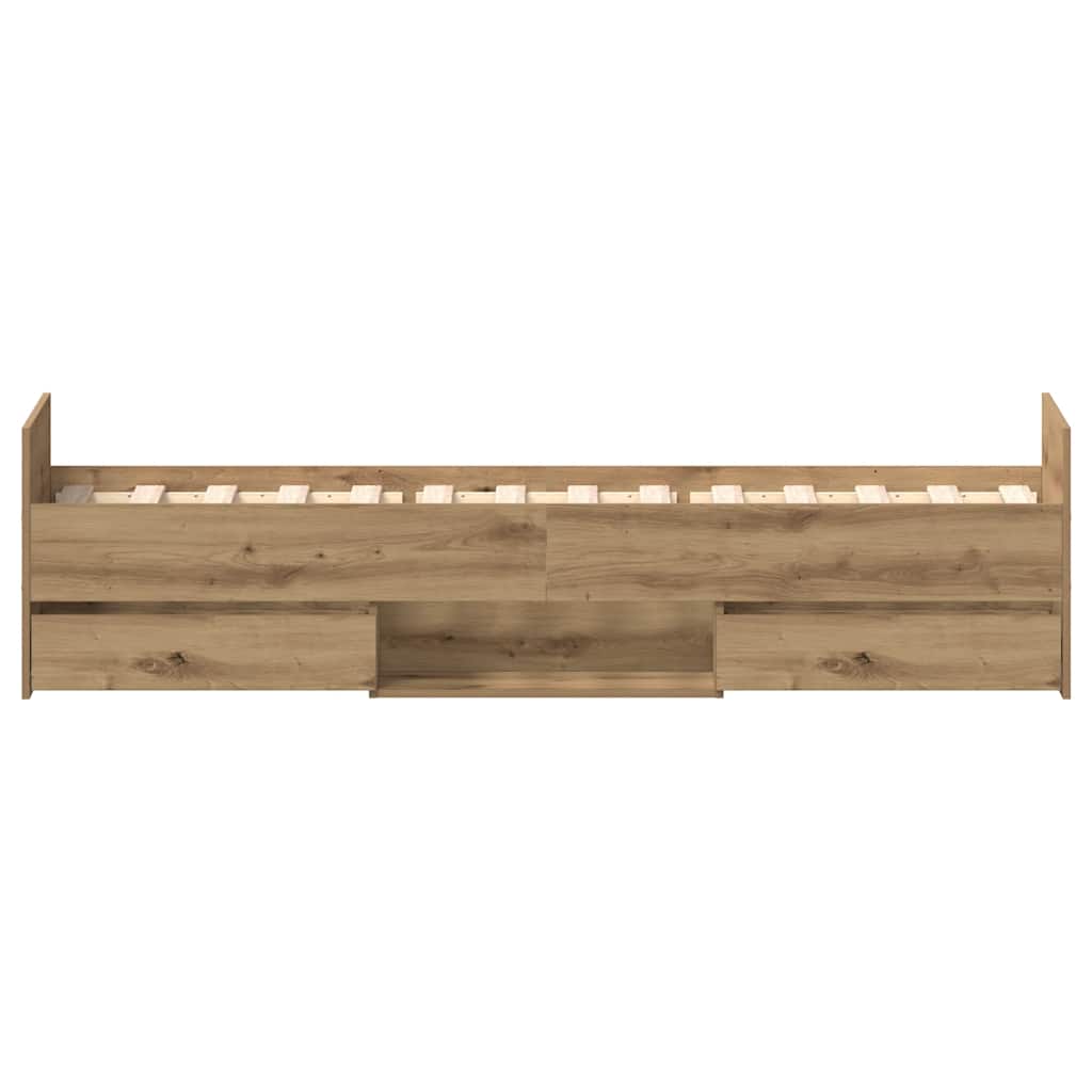 Bettgestell ohne Matratze Artisan-Eiche 100x200cm Holzwerkstoff