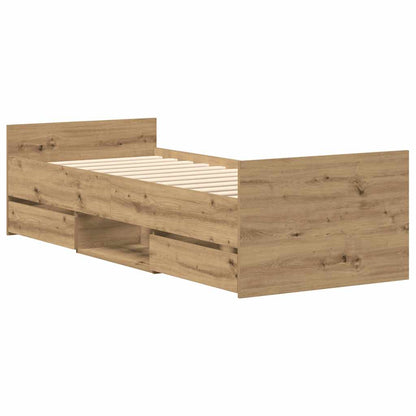 Bettgestell ohne Matratze Artisan-Eiche 100x200cm Holzwerkstoff