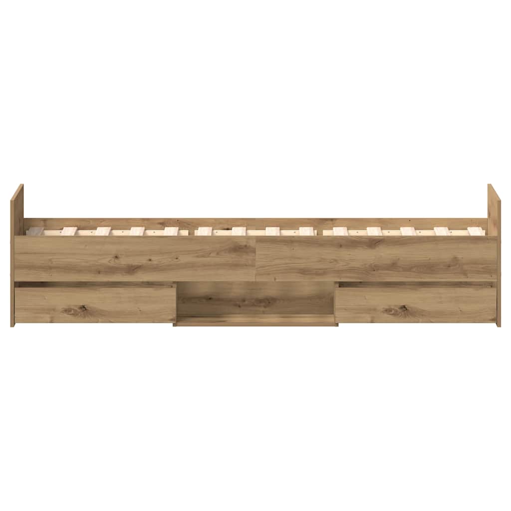 Bettgestell ohne Matratze Artisan-Eiche 90x200cm Holzwerkstoff