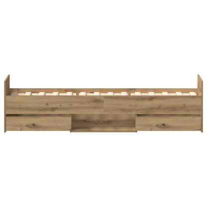 Bettgestell ohne Matratze Artisan-Eiche 90x200cm Holzwerkstoff