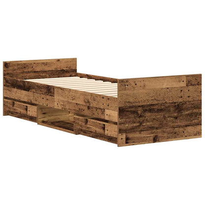 Bettgestell ohne Matratze Altholz-Optik 90x190cm Holzwerkstoff