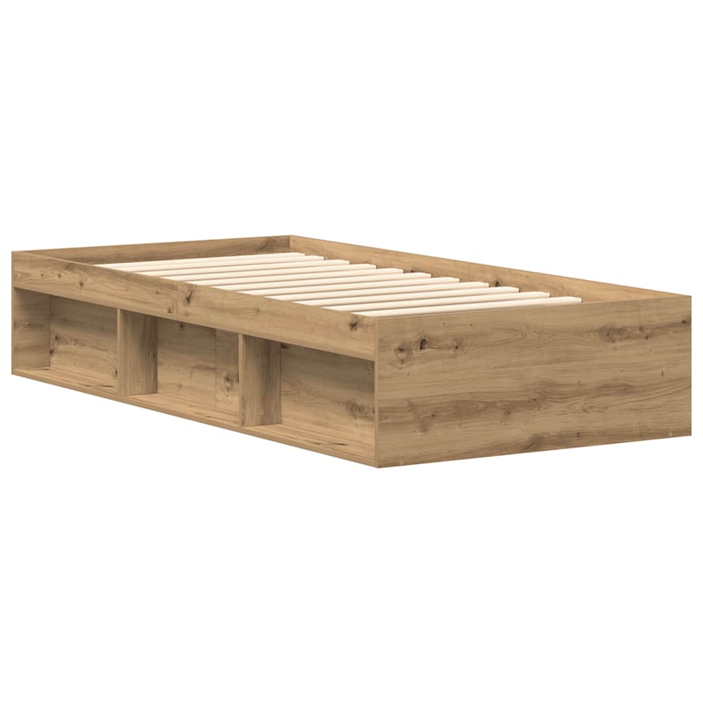 Bettgestell ohne Matratze Artisan-Eiche 100x200cm Holzwerkstoff