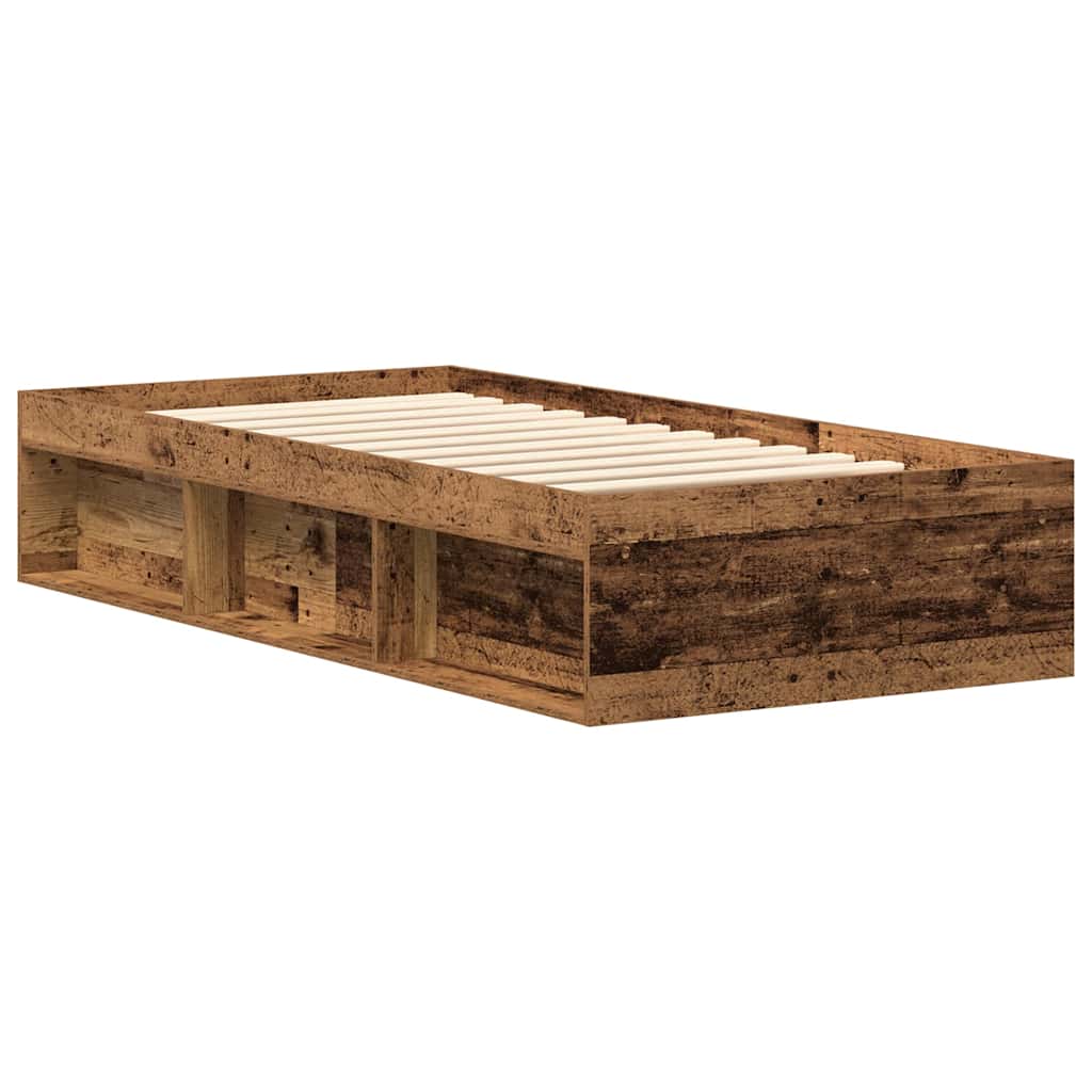 Bettgestell ohne Matratze Altholz-Optik 90x190cm Holzwerkstoff