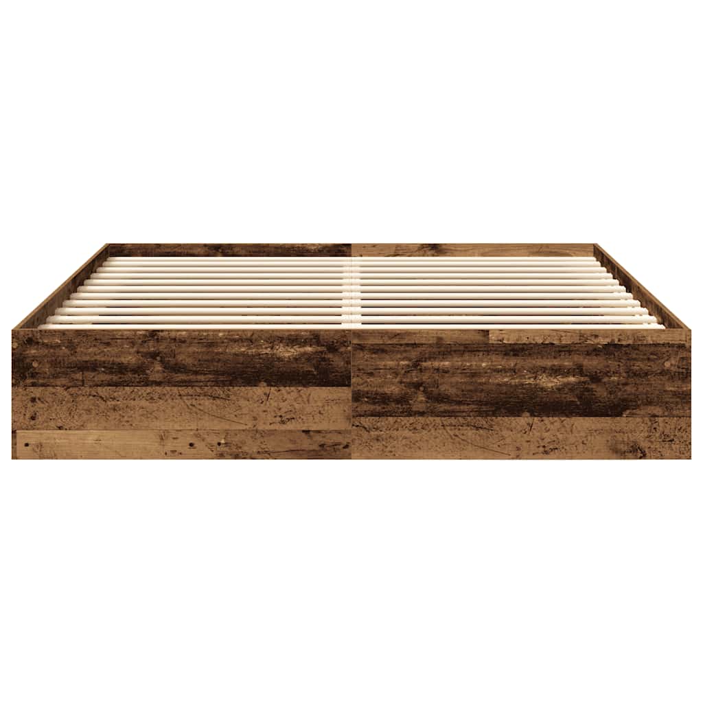 Bettgestell ohne Matratze Altholz-Optik 200x200cm Holzwerkstoff