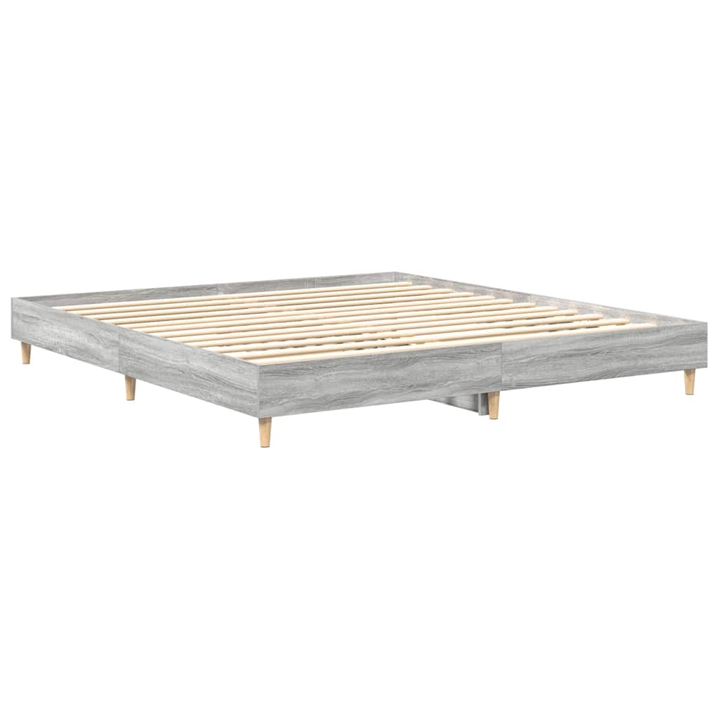 Bettgestell ohne Matratze Grau Sonoma 180x200 cm Holzwerkstoff