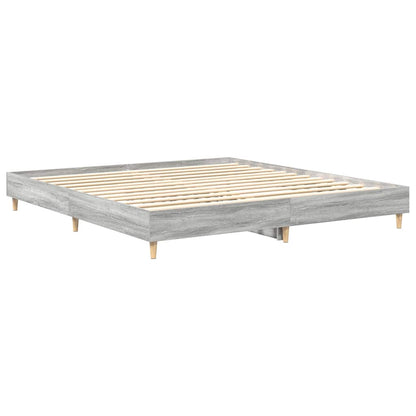 Bettgestell ohne Matratze Grau Sonoma 180x200 cm Holzwerkstoff