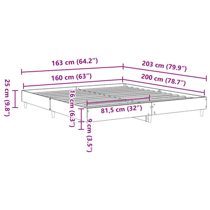 Bettgestell ohne Matratze Altholz-Optik 160x200cm Holzwerkstoff