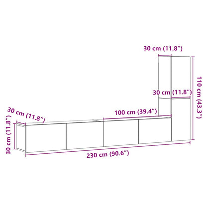 TV-Wandschränke 3 Stk. Altholz-Optik Holzwerkstoff