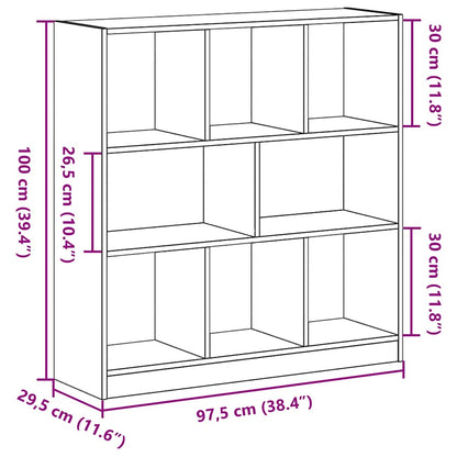 Bücherregal Schwarz Eichen-Optik 97,5x29,5x100 cm Holzwerkstoff