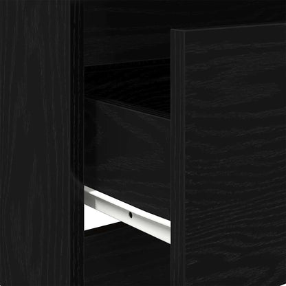 Sideboard Schwarz Eichen-Optik 60x35x76 cm Holzwerkstoff
