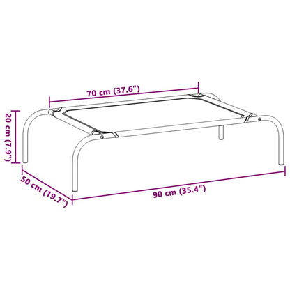 Hundebett Erhöht Grau 90x50x20 cm Textilene und Stahl