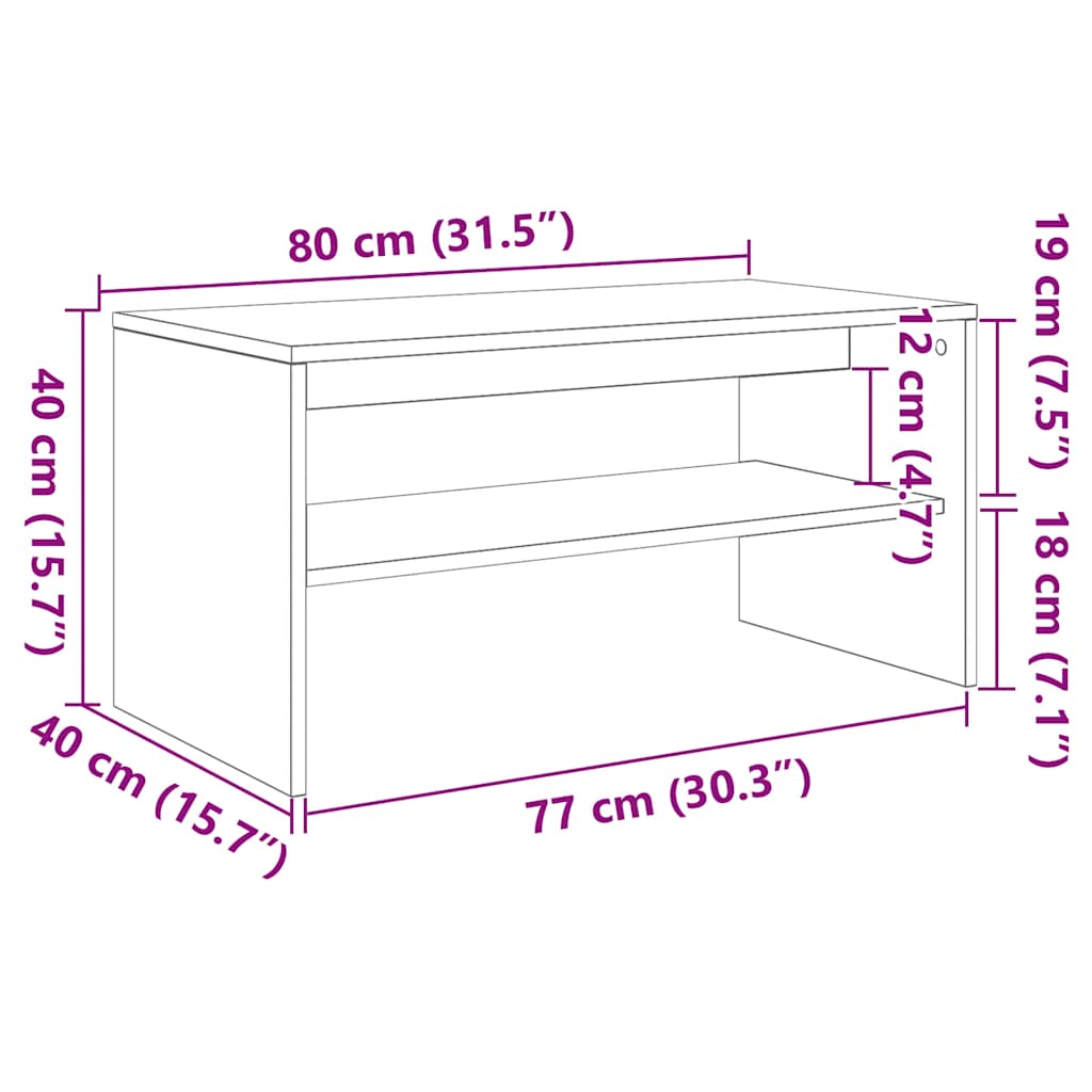 TV-Schrank Altholz-Optik 80x40x40 cm Holzwerkstoff