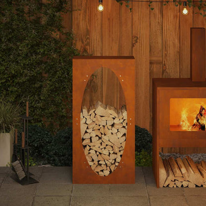 Brennholzregal 50x23x100 cm Wetterfester Stahl