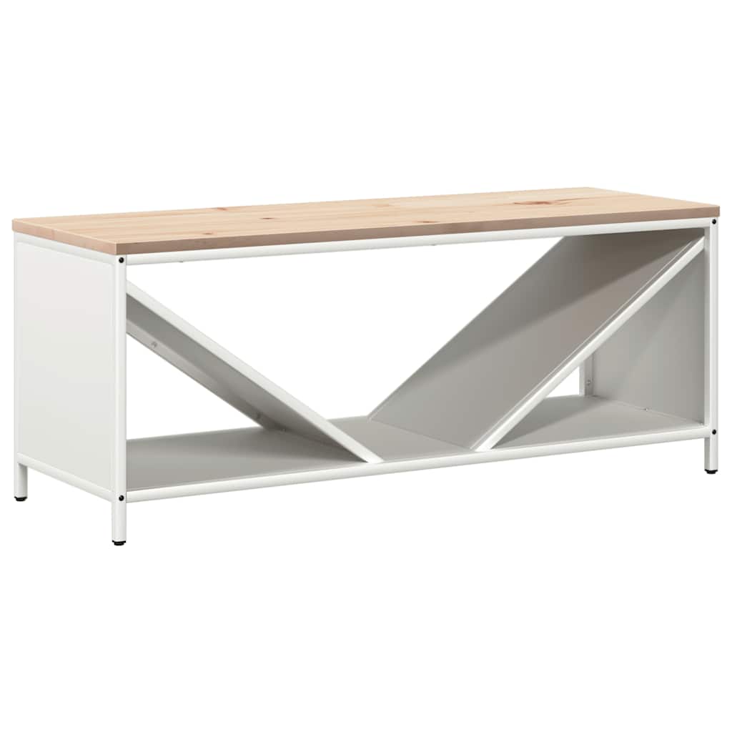 Brennholzregal mit Holzplatte Weiß 100,5x35,5x40 cm