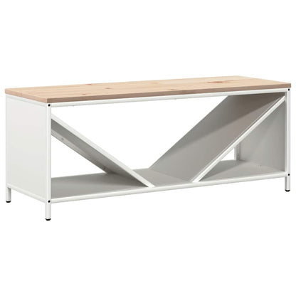 Brennholzregal mit Holzplatte Weiß 100,5x35,5x40 cm