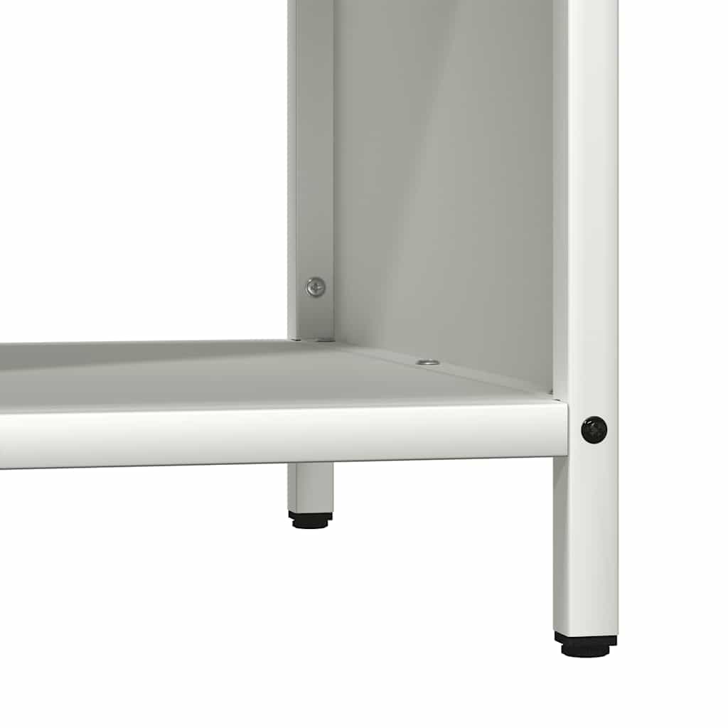 Brennholzregal mit Holzplatte Weiß 100,5x35,5x40 cm