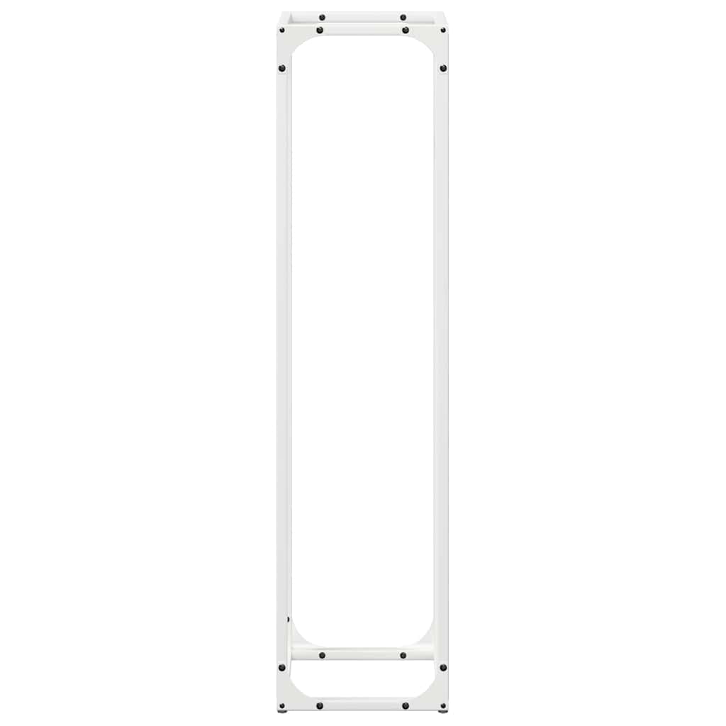 Brennholzregal Weiß 25x25x100 cm Kaltgewalzter Stahl