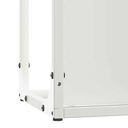 Brennholzregal Weiß 25x25x100 cm Kaltgewalzter Stahl