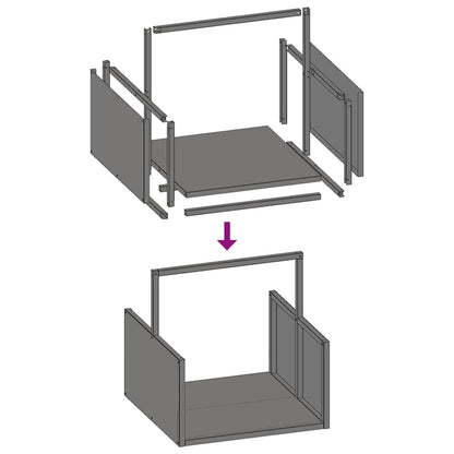 Brennholzregal Schwarz 40x40x40 cm Kaltgewalzter Stahl