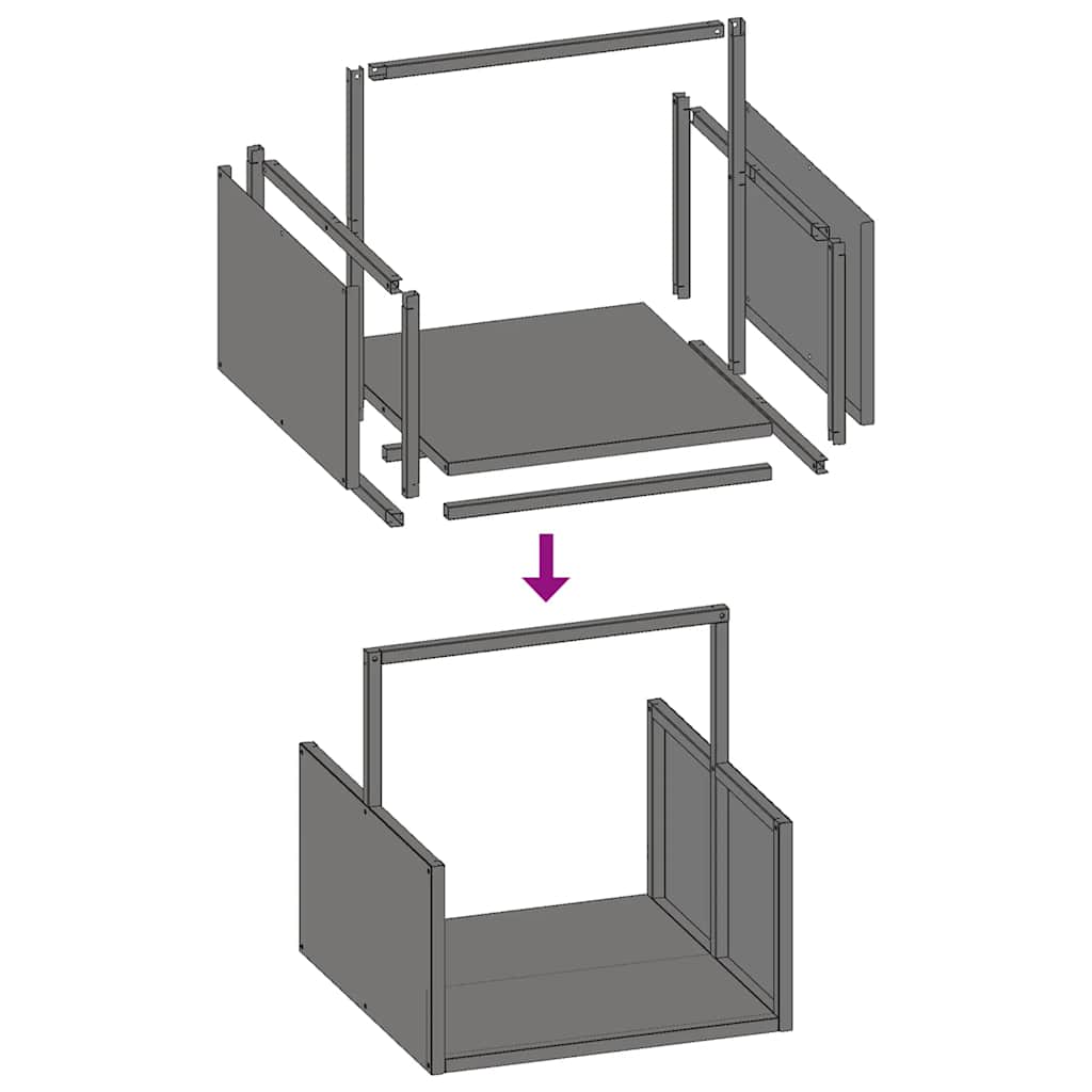 Brennholzregal Anthrazit 40x40x40 cm Kaltgewalzter Stahl