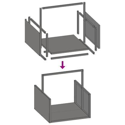 Brennholzregal Anthrazit 40x40x40 cm Kaltgewalzter Stahl