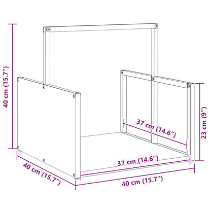 Brennholzregal Anthrazit 40x40x40 cm Kaltgewalzter Stahl