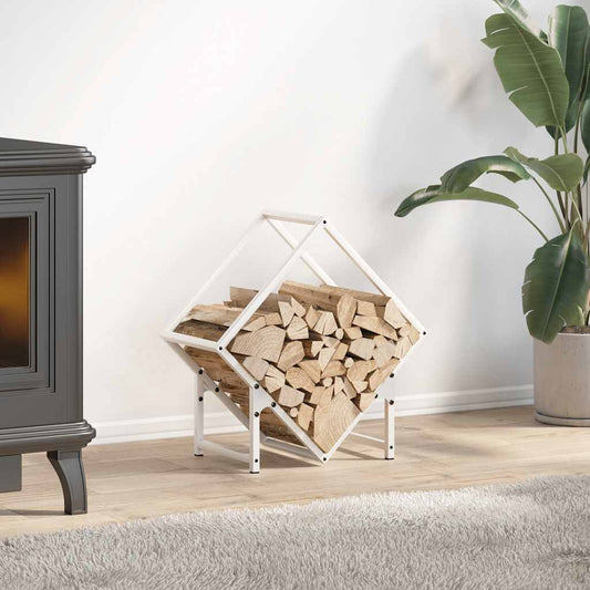 Brennholzregal Weiß 50x25x50 cm Kaltgewalzter Stahl
