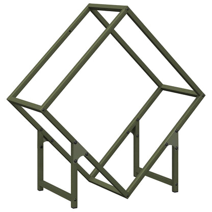 Brennholzregal Olivgrün 60x25x60 cm Kaltgewalzter Stahl