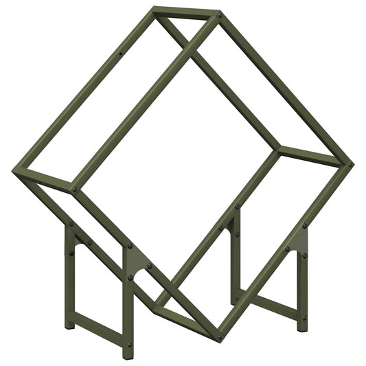 Brennholzregal Olivgrün 60x25x60 cm Kaltgewalzter Stahl