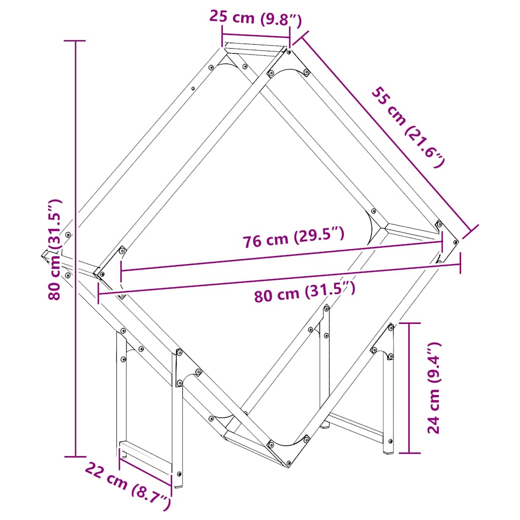 Brennholzregal Weiß 80x25x80 cm Kaltgewalzter Stahl