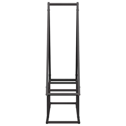 Brennholzregal Schwarz 80x25x90 cm Kaltgewalzter Stahl