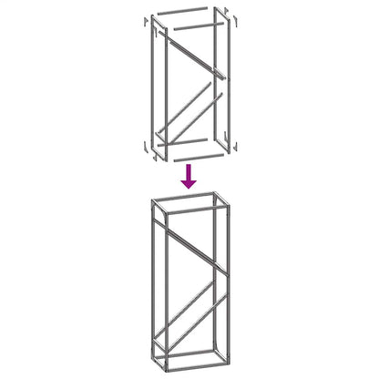 Brennholzregal Anthrazit 40x25x100 cm Kaltgewalzter Stahl