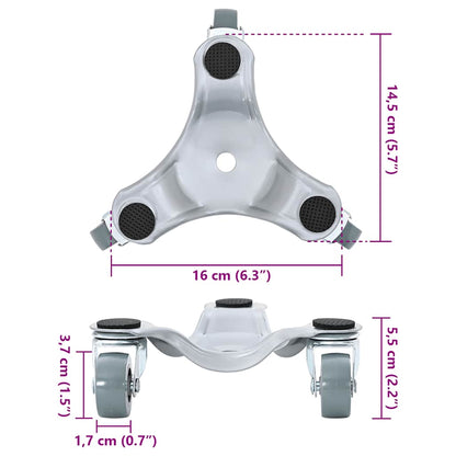Möbelrollen 4 Stk. 16x14,5x5,5 cm Stahl 180 kg
