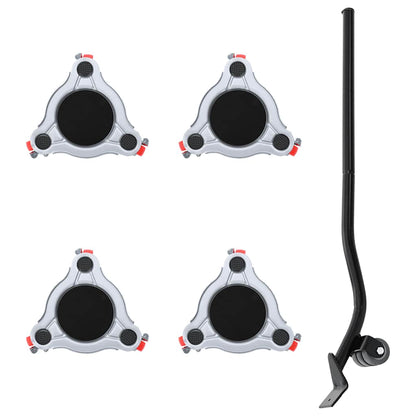 Möbelrollen 4 Stk. mit Heber 14,5x13,5x4 cm Stahl 400 kg