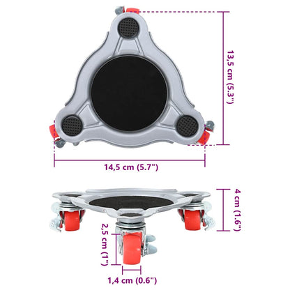 Möbelrollen 4 Stk. mit Heber 14,5x13,5x4 cm Stahl 400 kg