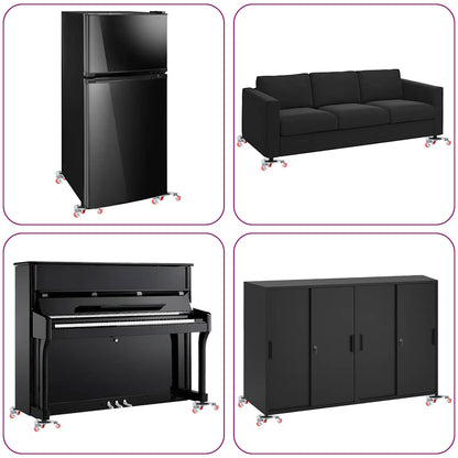 Möbelrollen 4 Stk. mit Heber 14,5x13,5x4 cm Stahl 400 kg