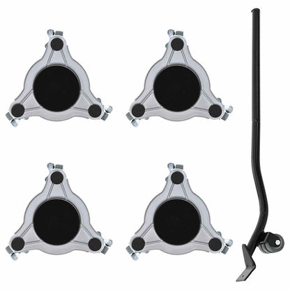 Möbelrollen 4 Stk. mit Heber 19x17,5x6 cm Stahl 1000 kg