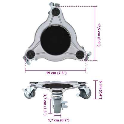 Möbelrollen 4 Stk. mit Heber 19x17,5x6 cm Stahl 1000 kg