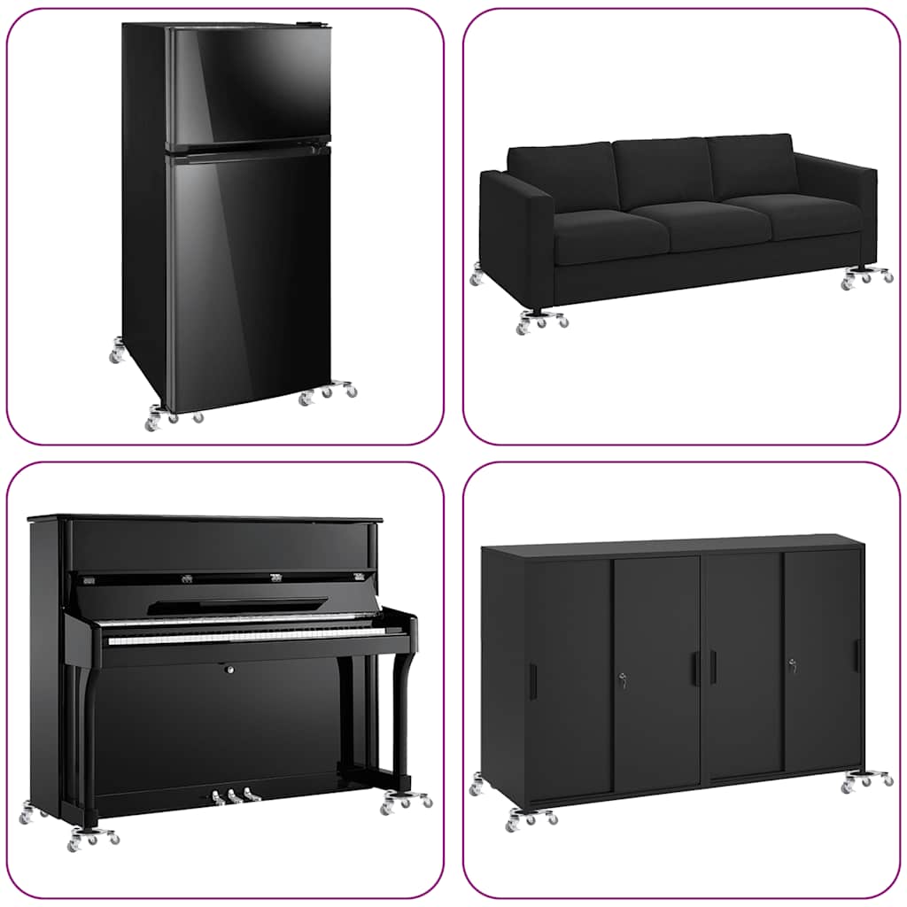 Möbelrollen 4 Stk. mit Heber 19x17,5x6 cm Stahl 1000 kg