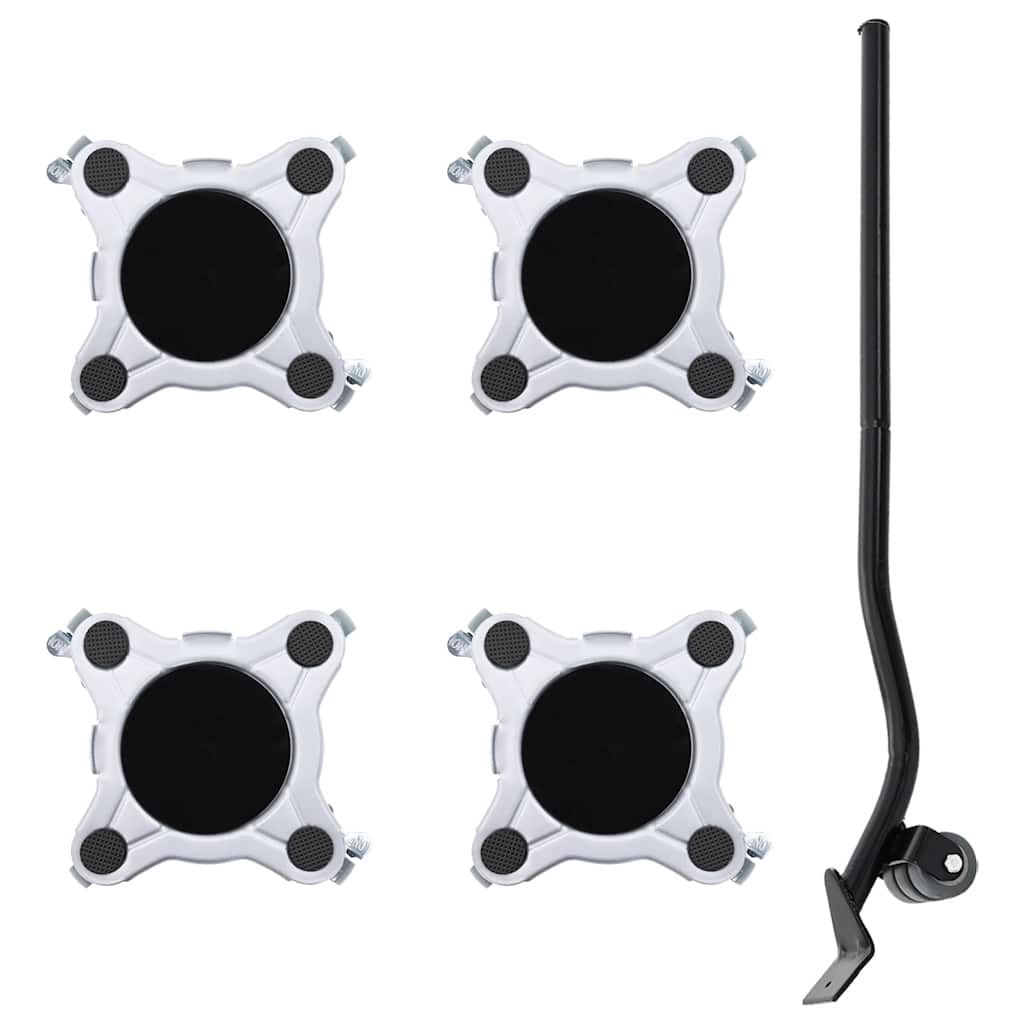 Möbelrollen 4 Stk. mit Heber 15,5x15,5x5,5 cm Stahl 1000 kg