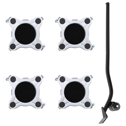 Möbelrollen 4 Stk. mit Heber 15,5x15,5x5,5 cm Stahl 1000 kg