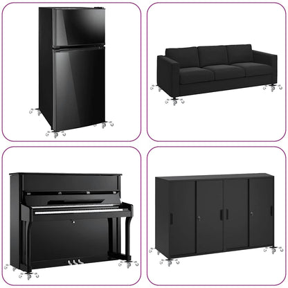 Möbelrollen 4 Stk. mit Heber 15,5x15,5x5,5 cm Stahl 1000 kg