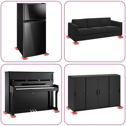 Möbelrollen 8 Stück mit Hebern Rot 9,8x7,5x3 cm 150 kg